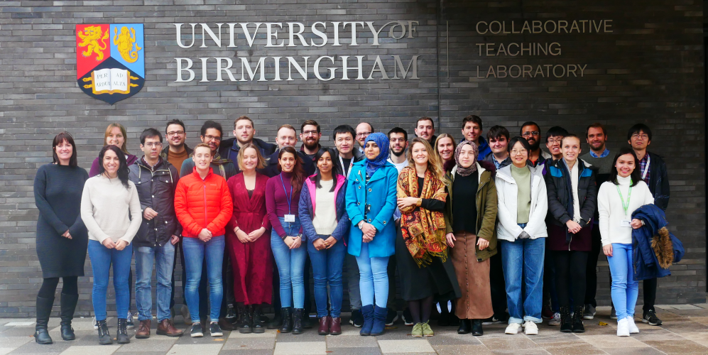 O’Reilly Group members in November 2019 standing outside the University of Birmingham’s Collaborative Teaching Laboratory, O'Reilly Group members in November 2019 standing outside the University of Birmingham's Collaborative Teaching Laboratory,